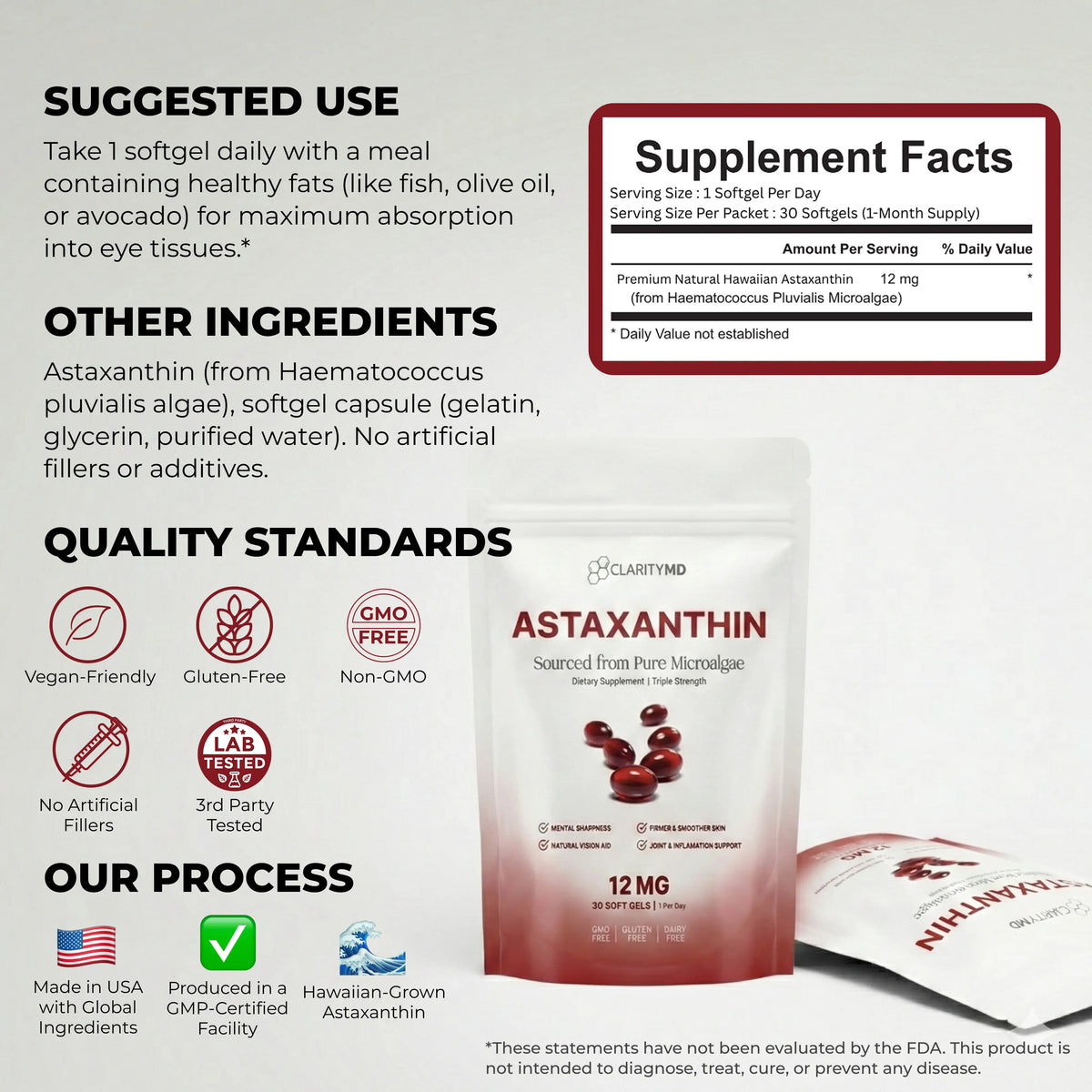 Clarity MD Astaxanthin 12mg Softgels